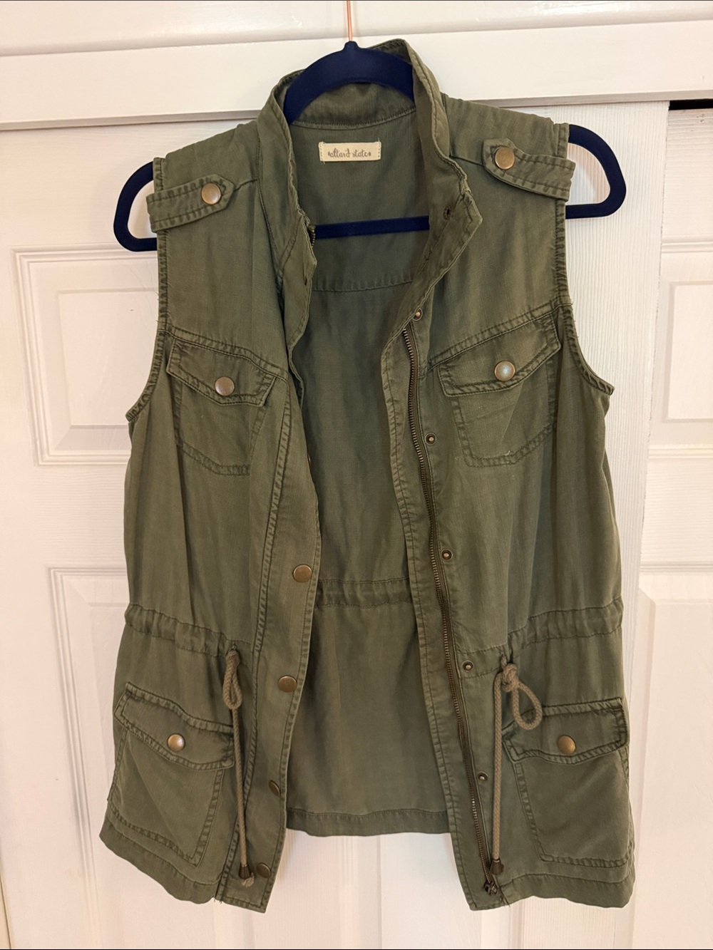 Altar'd State Olive Green Utility Vest with Drawstring Waist